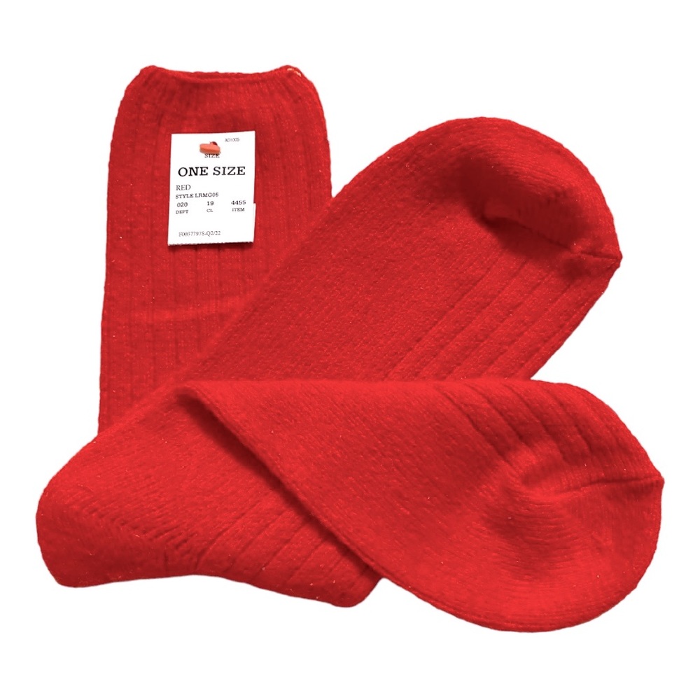 Cozy Red Socks  2 pair OSFM